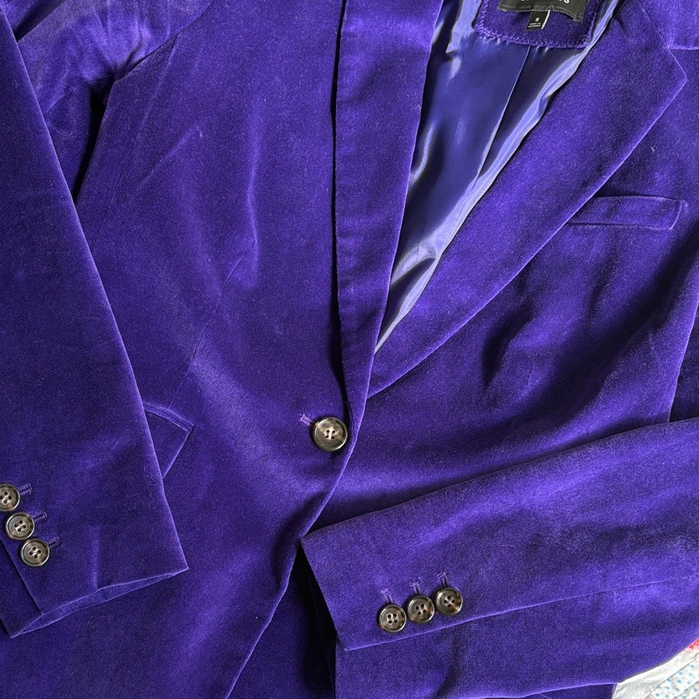 Talbots Deep Purple Velvet Blazer Jacket - Picture 3 of 4